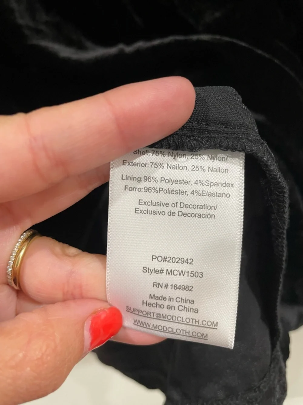 Modcloth Black Velvet Bow Mini Party Dress Size 6 - Picture 8 of 11